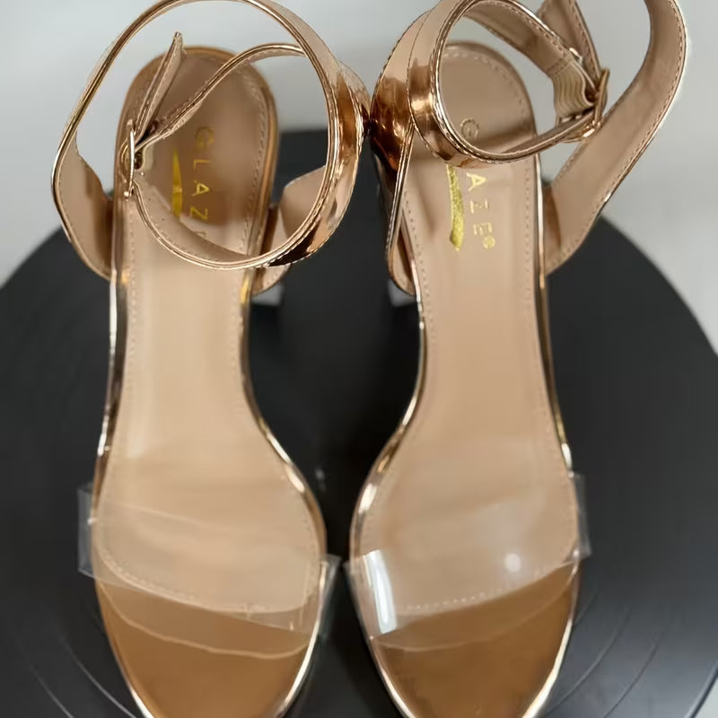 Goddess Glow Crystal Block Heels