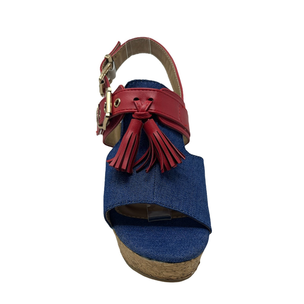 Ladies Fashion High Wedged Cork Sandals Cushioned Wedged Shoes