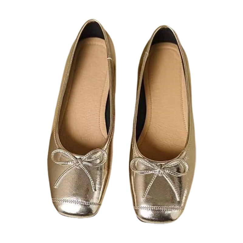 2025 Women's Mary Jane Flats, Autumn Winter Luxury Style Low Cut Pumps, Gentle Aesthetic Ballet Shoes with Large Sizes