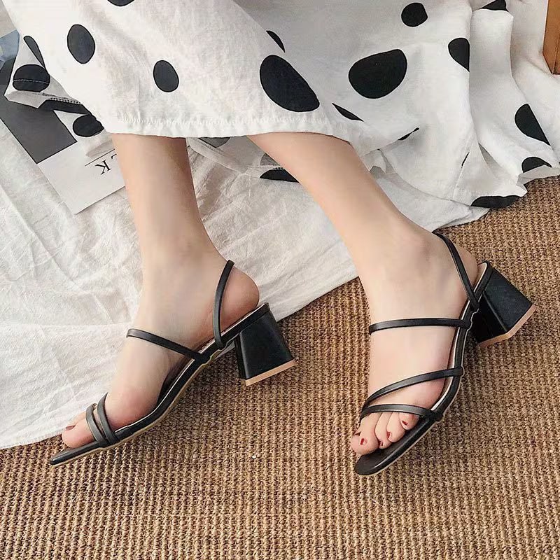 Women's 2025 New Black Mary Jane Sandals - Chunky Mid-Heel T-Bar Strap Mules, Open-Toe White-Like Faux Shoes with Cushioned Insole & Non-Slip Rubber Sole for Weddings, Parties, Office - Latin-Inspired Dress Footwear