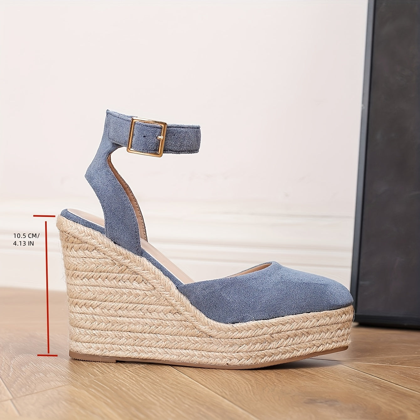 Women'S Summer Platform Wedge Shoes - Breathable Fabric Upper, Non-Slip TPR Sole, Round Toe Design with Ankle Strap & Buckle Closure, Light Casual Shoes for Casual Attire, Strappy Shoes