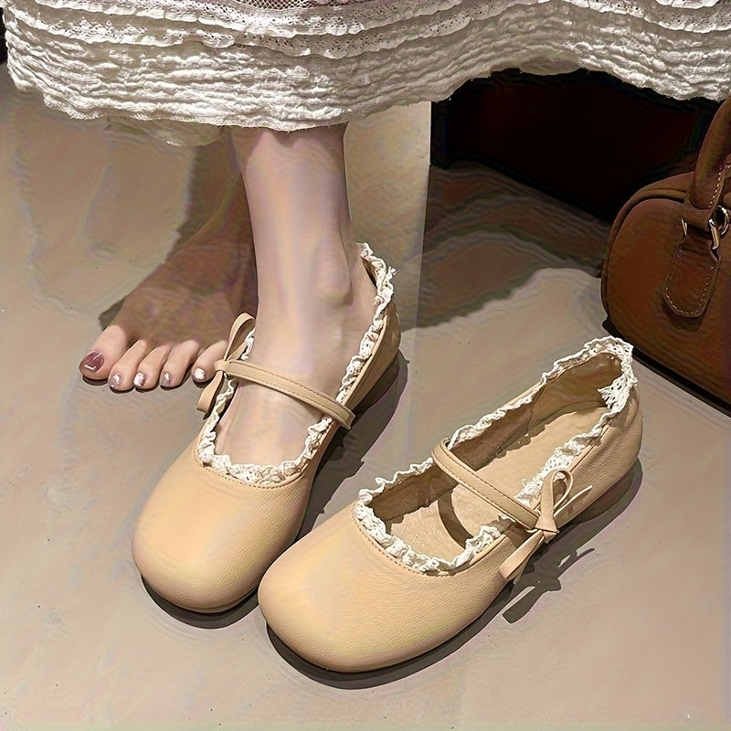 French-Style Low-Heel Fashion Flat Shoes for Women, New Spring\u002FSummer Dress Shoes, White Casual Ballet Flats