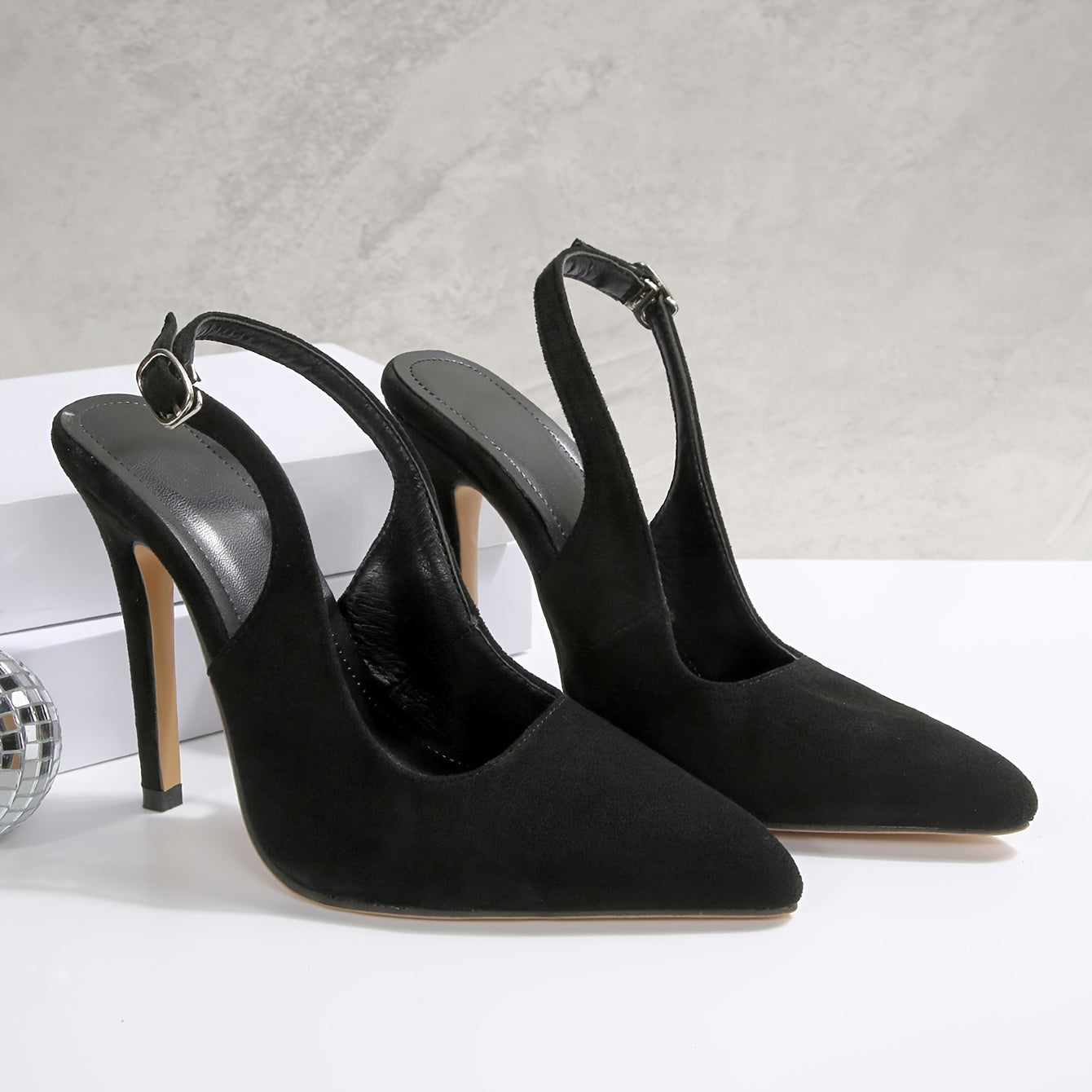 Women's Velvet Pointed Toe Stiletto Sandals - Adjustable Ankle Strap & Non-Slip Rubber Sole, Elegant Casual High Heels for Parties, Interviews, Daily Wear - All-Season Fashionable Shoes