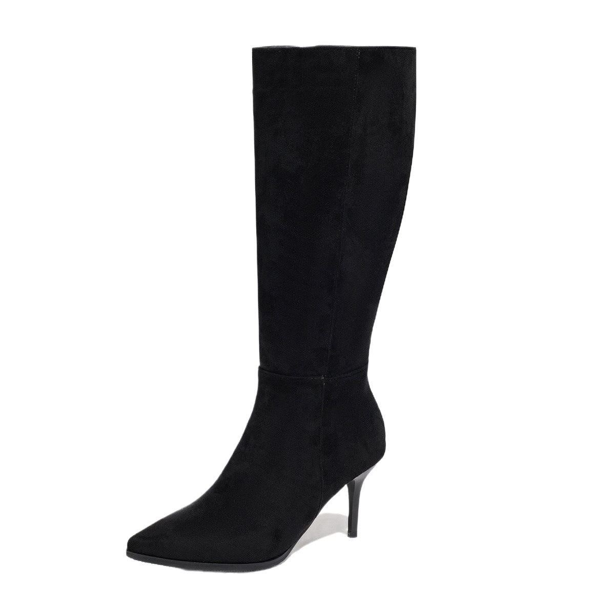 Korean Style Pointed Toe Stiletto High-Knee Boots - Slim-Fit Zipper Closure Dress Boots with Thin Heel,  for Evening Weddings Parties, Fall Winter 2025 Collection (Solid Color) - Elegant Long Boots for all-outfit role