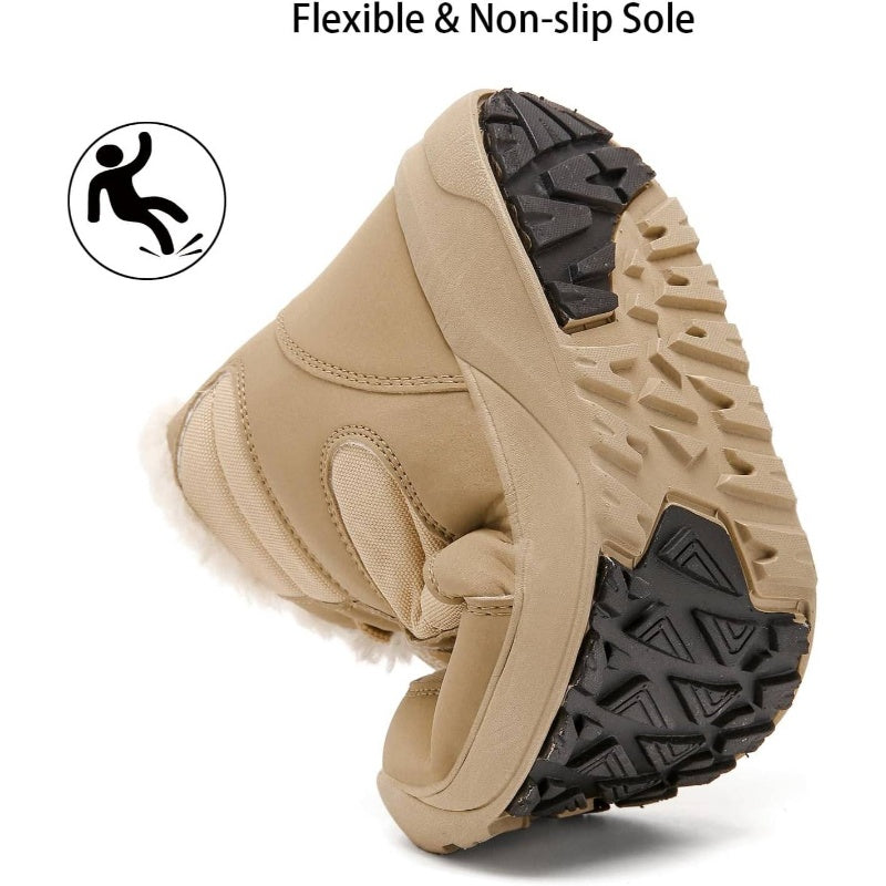 Women's Winter Snow Boots with Fur - Lightweight Warm Ankle Booties, Slip-On\u002F Compatible for Snow, Ice, Slush & Cold Floors - Cozy Winter Shoes for Icy & Wet Surfaces