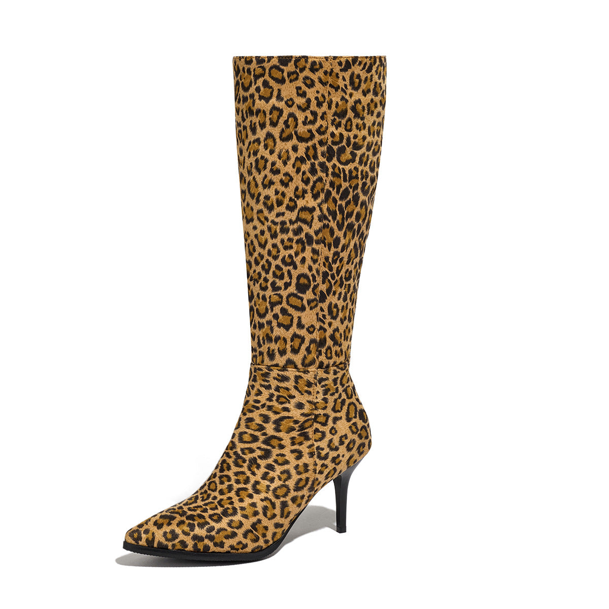 Korean Style Pointed Toe Stiletto High-Knee Boots - Slim-Fit Zipper Closure Dress Boots with Thin Heel,  for Evening Weddings Parties, Fall Winter 2025 Collection (Solid Color) - Elegant Long Boots for all-outfit role