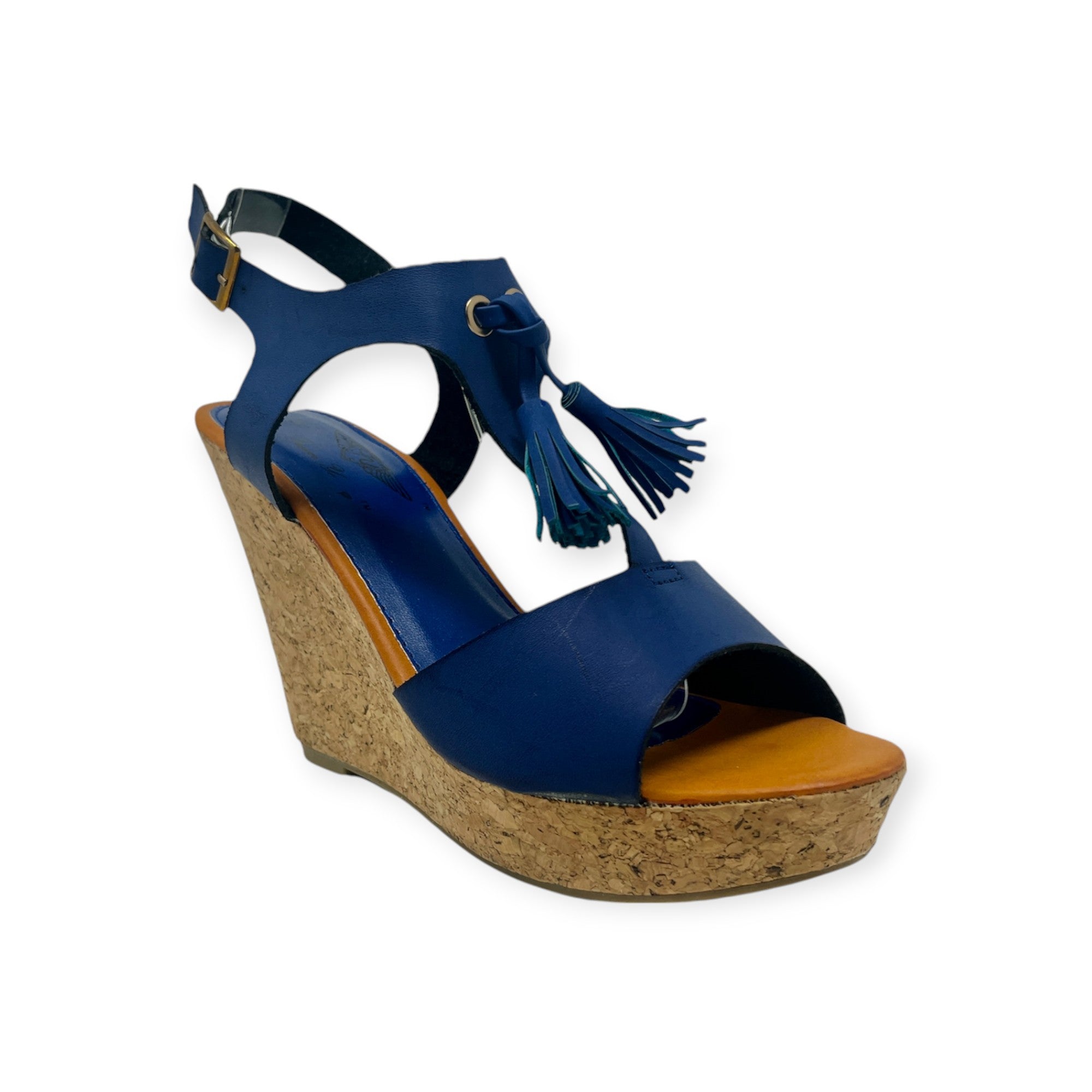 Ladies Fashion High Wedged Cork Sandals Cushioned Wedged Shoes