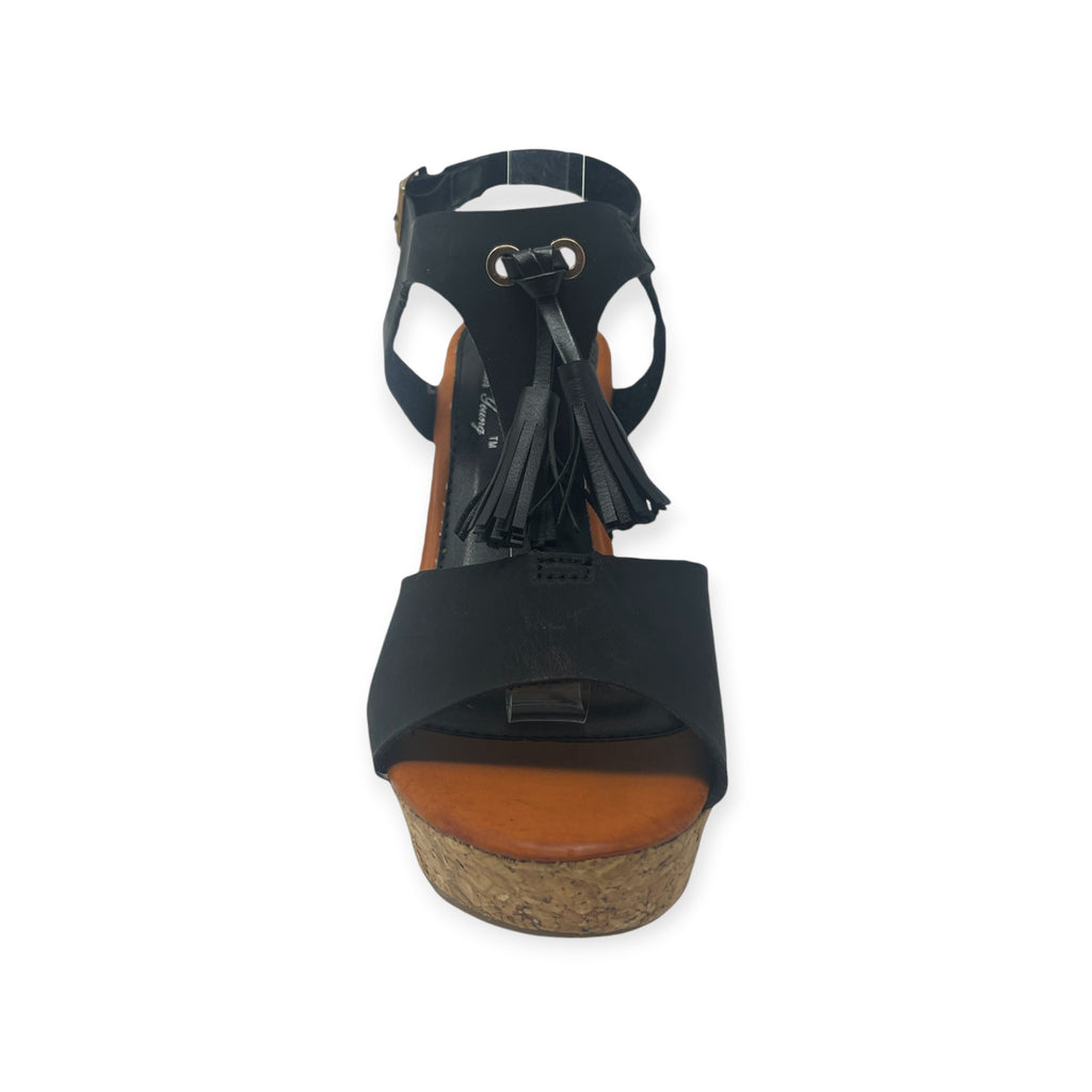 Ladies Fashion High Wedged Cork Sandals Cushioned Wedged Shoes