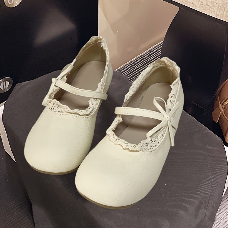 French-Style Low-Heel Fashion Flat Shoes for Women, New Spring\u002FSummer Dress Shoes, White Casual Ballet Flats