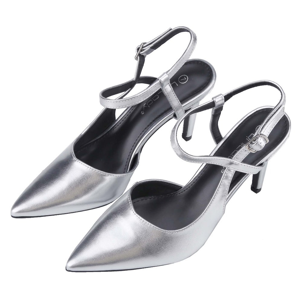 Elegant and fashionable new spring and summer pointed stiletto heels, back-opening design single-strap sandals, wedding party commuting essentials