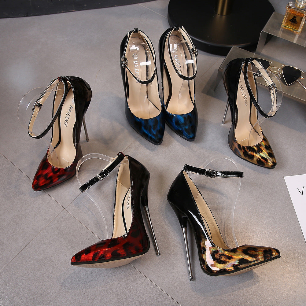 Women's European & American Nightclub Stiletto Heels - Ultra-High Pointed Toe Metal-Heel (PU) Large Size Red\u002FBlack\u002FBurgundy\u002FGolden\u002FCoffee Brown - All-Season Party, & Formal Shoes - Durable Dress Pumps
